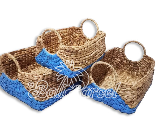 Beautiful Home Decoration Basket, Handmade With Water Hyacinth Set Of 3 
