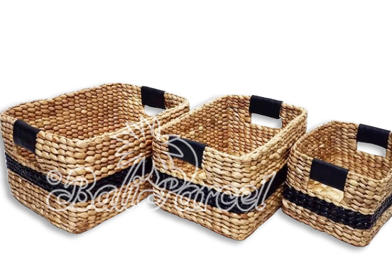 Beautiful Home Decoration Basket, Handmade With Water Hyacinth Set Of 3 