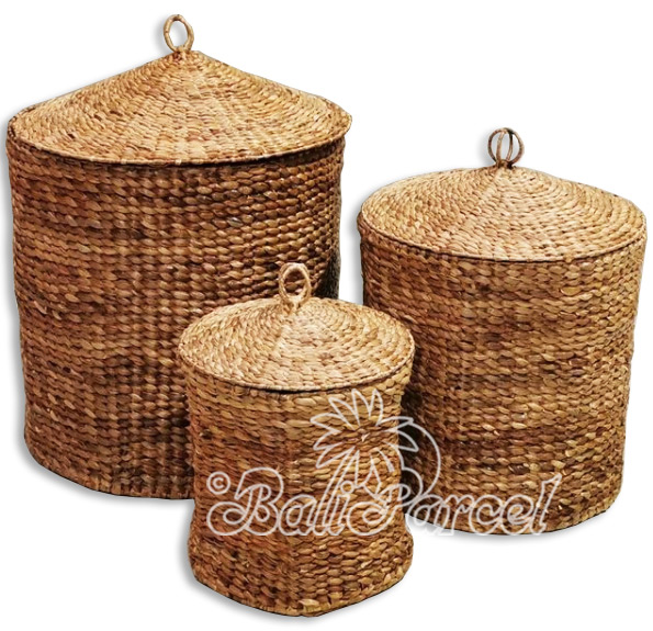 Beautiful Home Decoration Basket, Handmade With Water Hyacinth Set Of 3
