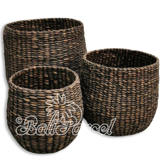 Beautiful Home Decoration Basket, Handmade With Water Hyacinth Set Of 3