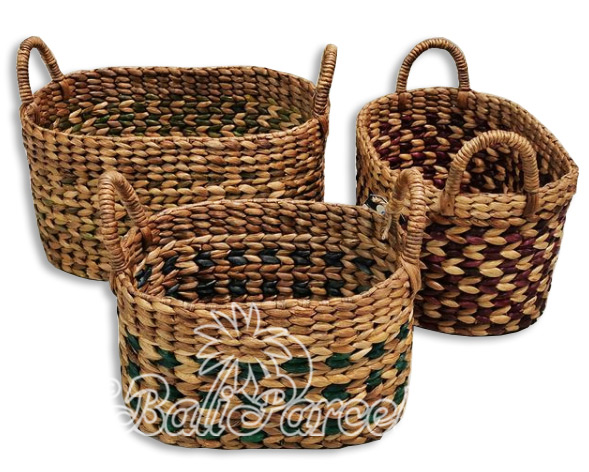 Beautiful Home Decoration Basket, Handmade With Water Hyacinth Set Of 3