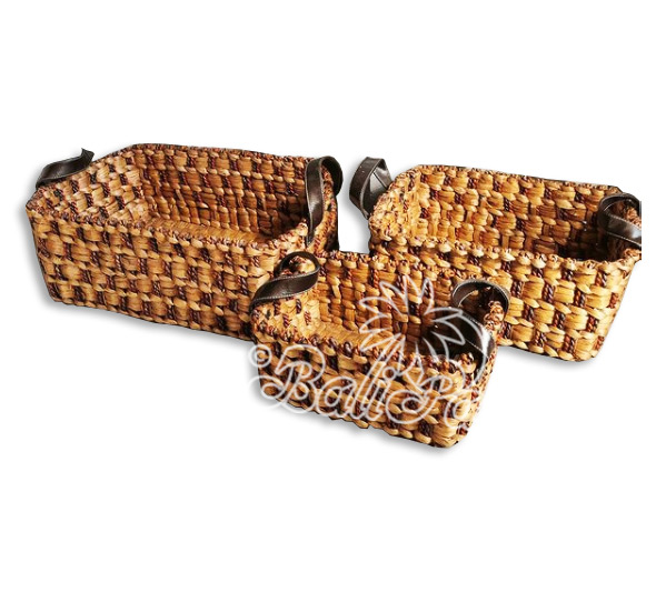 Beautiful Home Decoration Basket, Handmade With Water Hyacinth Set Of 3