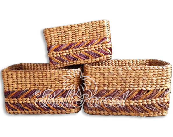 Beautiful Home Decoration Basket, Handmade With Water Hyacinth Set Of 3