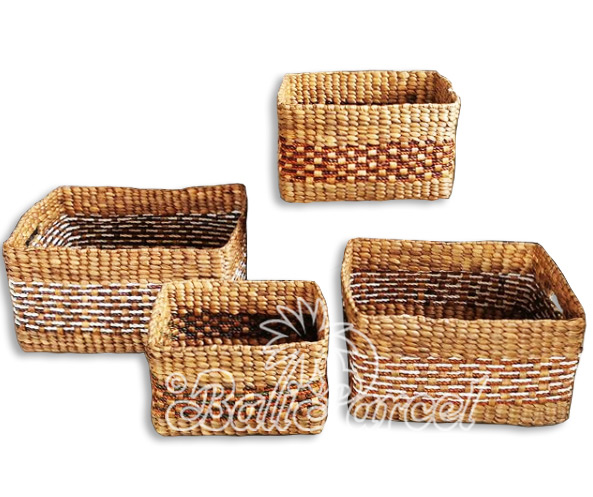 Beautiful Home Decoration Basket, Handmade With Water Hyacinth Set Of 4