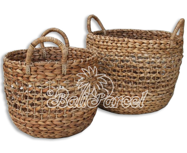 Beautiful Home Decoration Basket, Handmade With Water Hyacinth Set Of 2