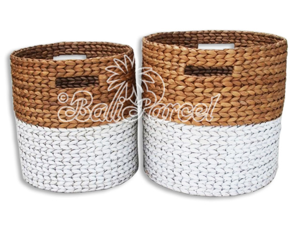 Beautiful Home Decoration Basket, Handmade With Water Hyacinth Set Of 2