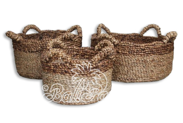 Beautiful Home Decoration Basket, Handmade With Water Hyacinth Set Of 3