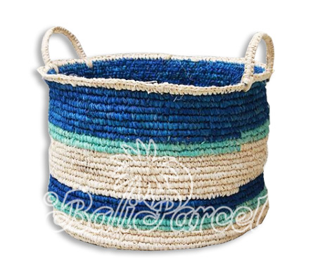 Beautiful Home Decoration Basket, Handmade With Sisal String Inlaid With Water Hyacinth