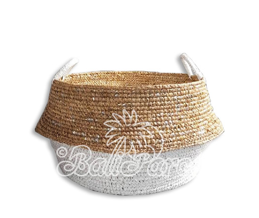 Beautiful Home Decoration Basket, Handmade With Sisal String Inlaid With Water Hyacinth