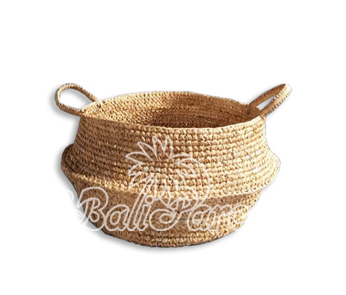 Beautiful Home Decoration Basket, Handmade With Sisal String Inlaid With Water Hyacinth