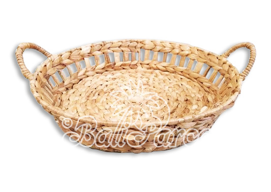 Beautiful Home Decoration Basket , Handmade With Synthetic String Inlaid With Water Hyacinth