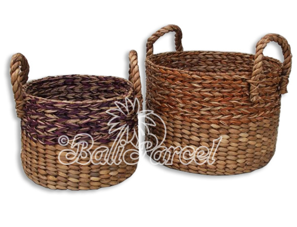 Beautiful Home Decoration Basket, Handmade With Water Hyacinth Set Of 2