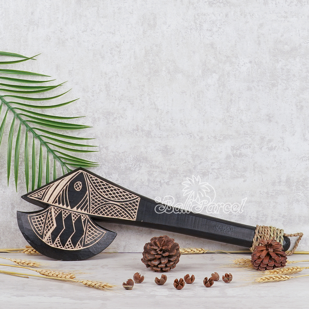 Wooden Weapon Hand Carved, It Made With Albesia Wood.