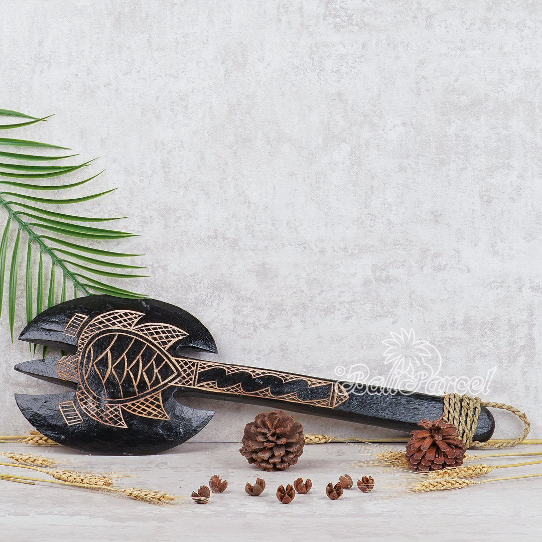 Wooden Weapon Hand Carved, It Made With Albesia Wood.
