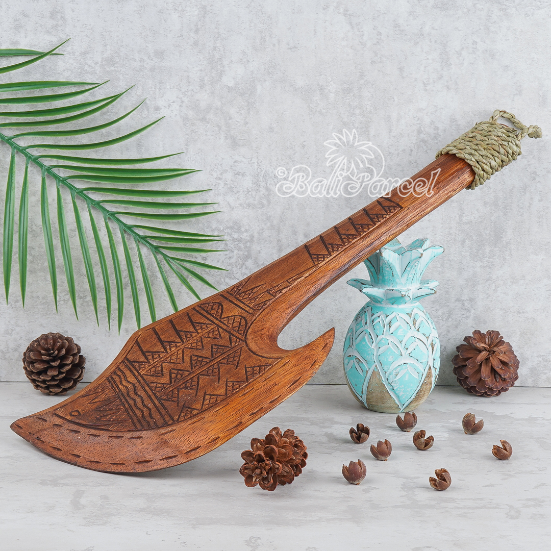 Wooden Weapon Hand Carved, It Made With Albesia Wood.