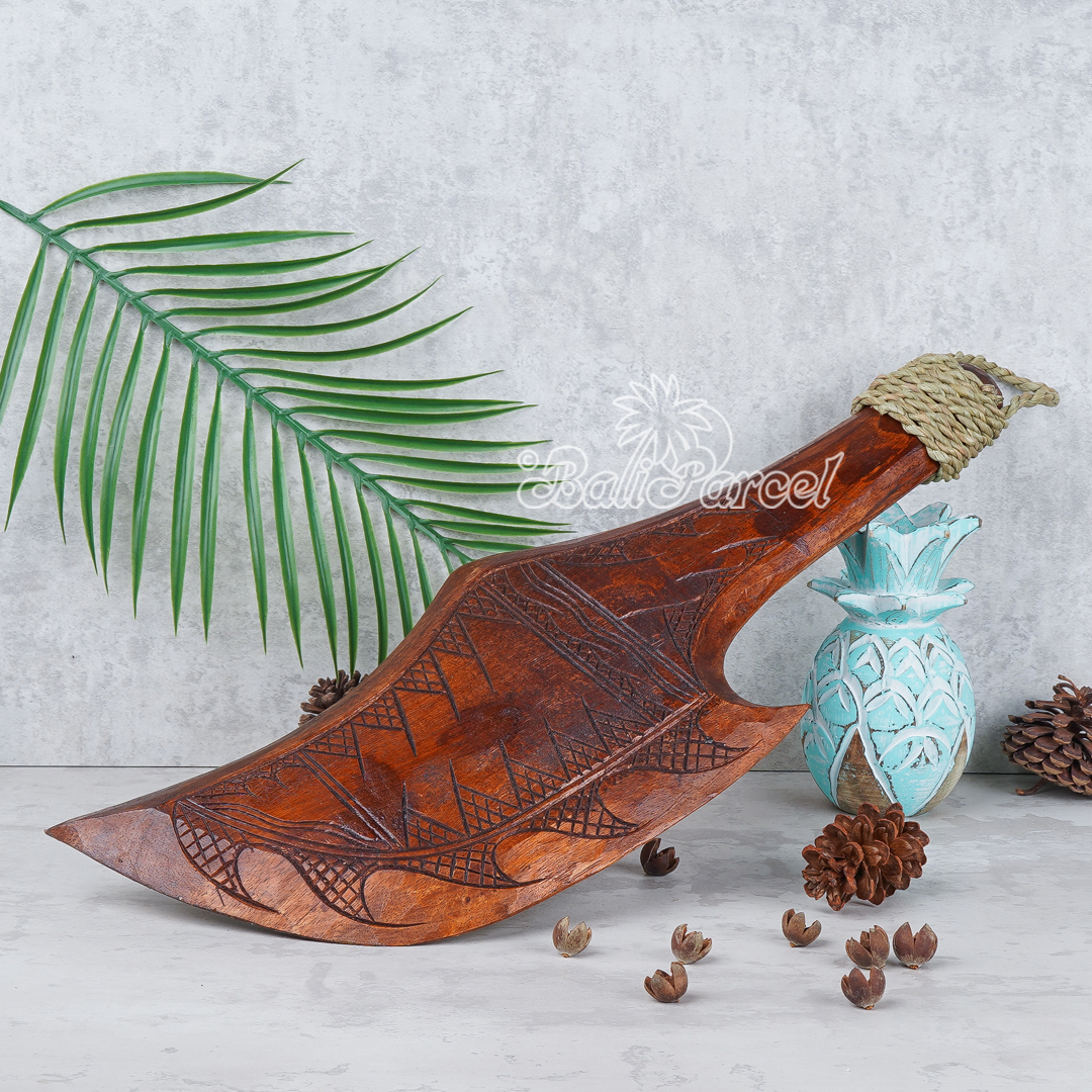 Wooden Weapon Hand Carved, It Made With Albesia Wood.