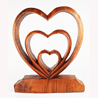 Wooden Abstract Carving, Handmade From Suar Wood