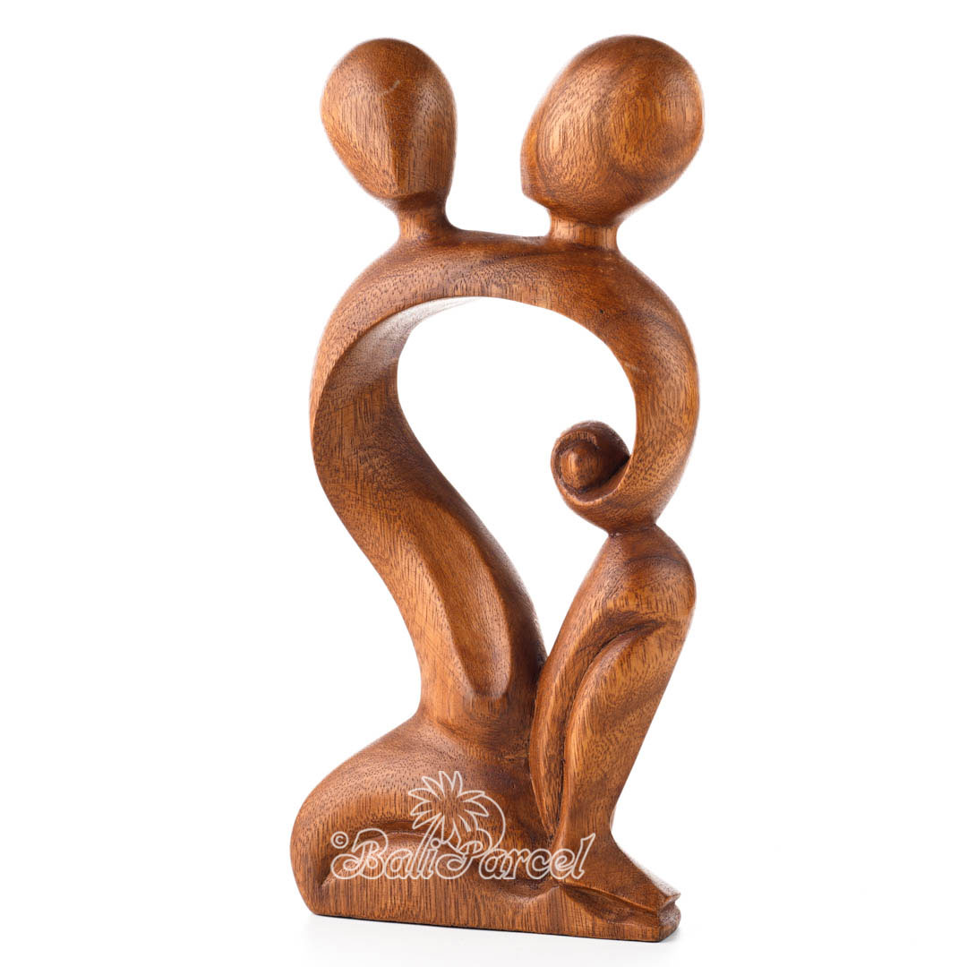 Wooden Hug Abstract, Handmade From Suar Wood
