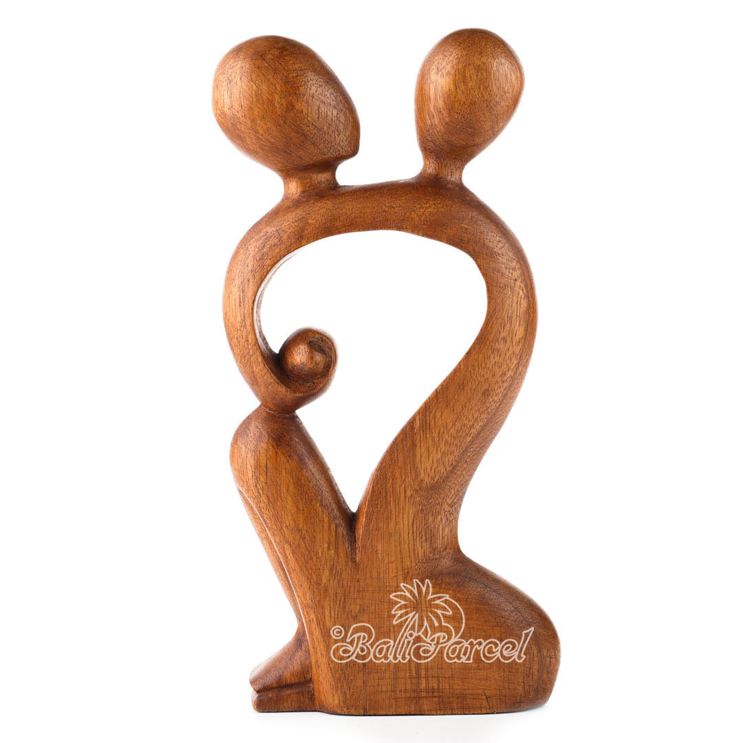 Wooden Hug Abstract, Handmade From Suar Wood