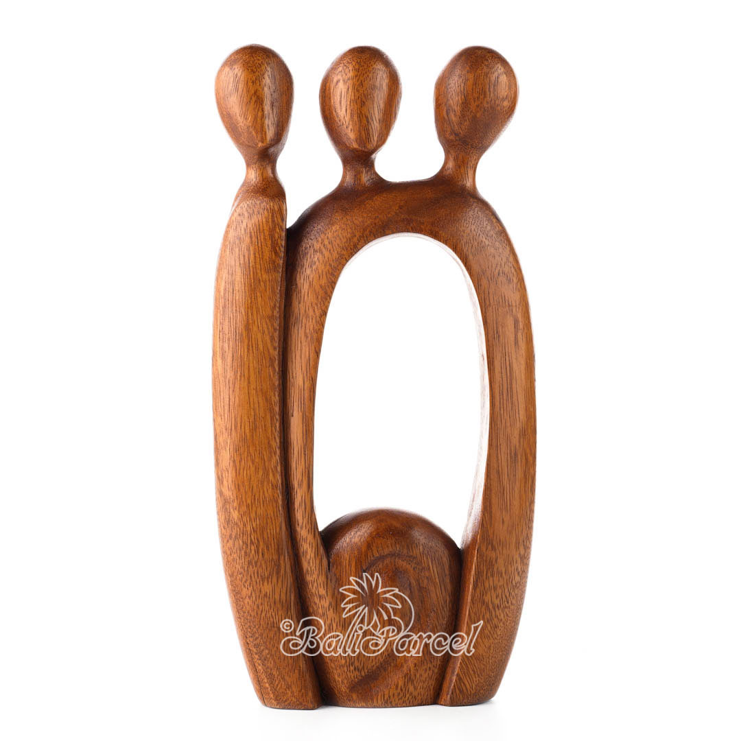 Wooden Hug Abstract, Handmade From Suar Wood