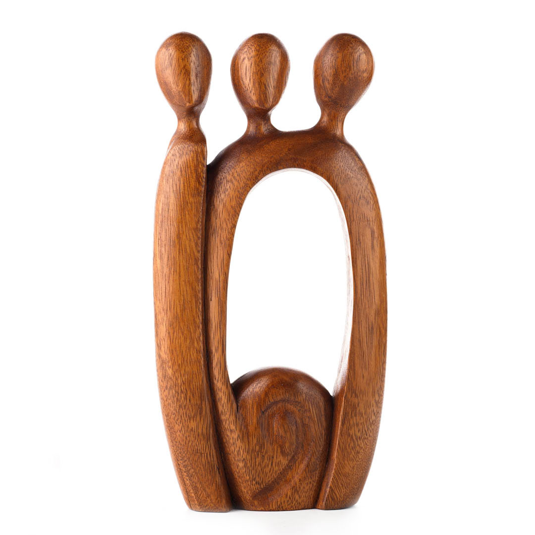 Wooden Hug Abstract, Handmade From Suar Wood