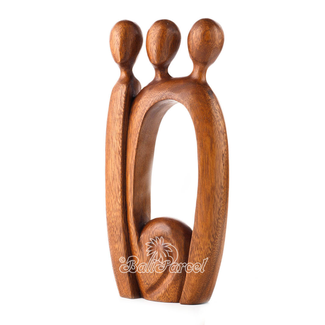Wooden Hug Abstract, Handmade From Suar Wood