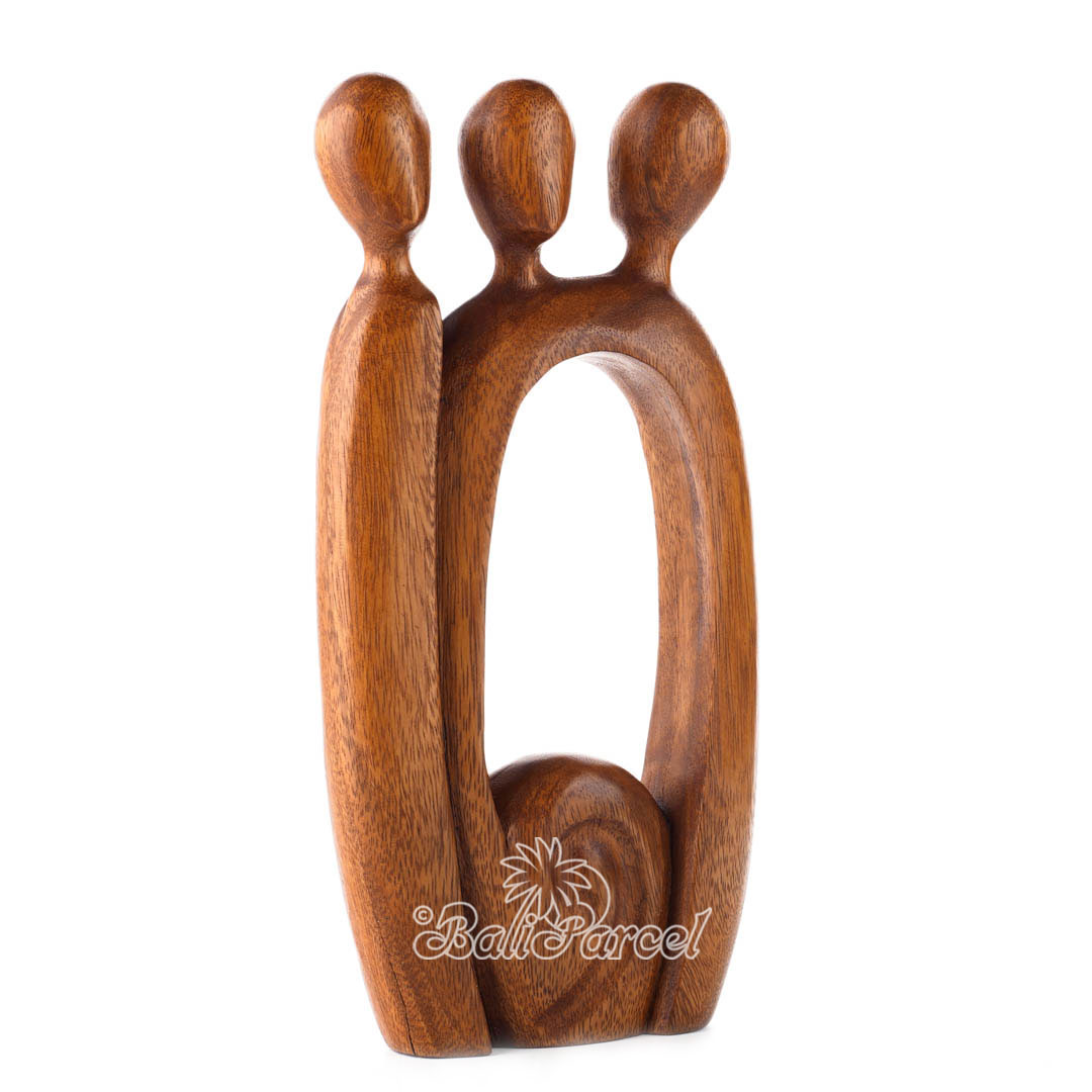 Wooden Hug Abstract, Handmade From Suar Wood