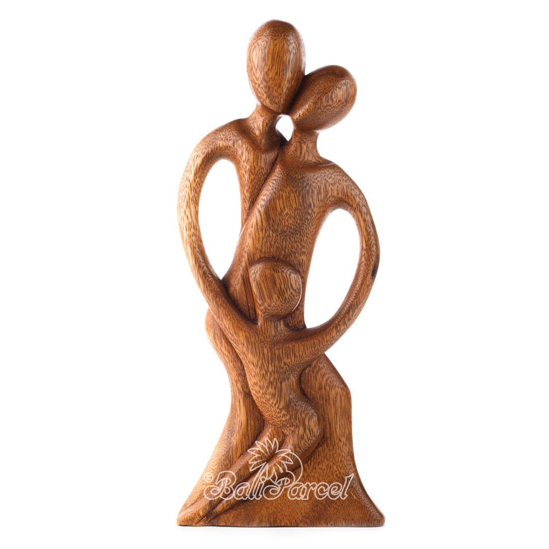 Wooden Family Abstract, Handmade From Suar Wood