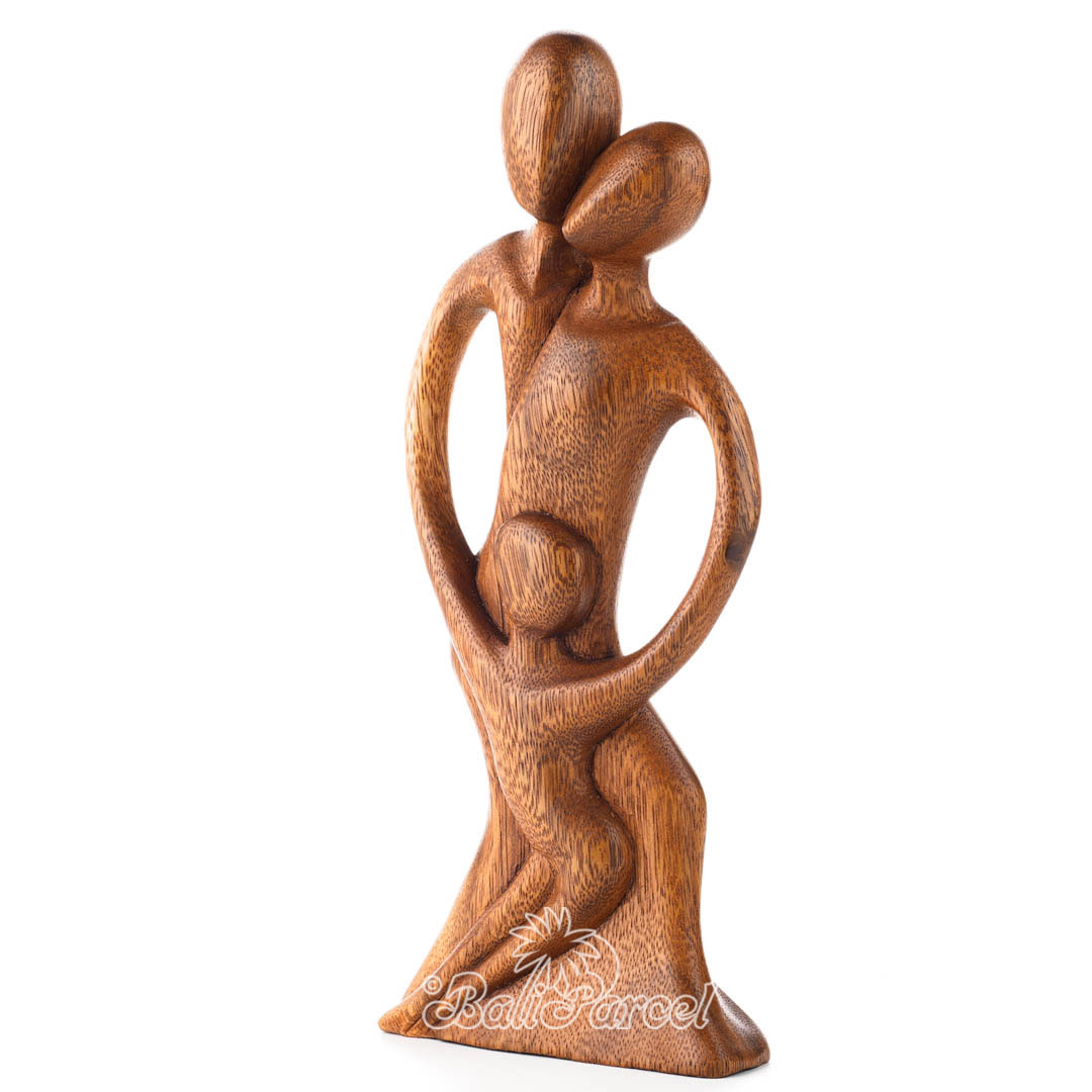 Wooden Family Abstract, Handmade From Suar Wood