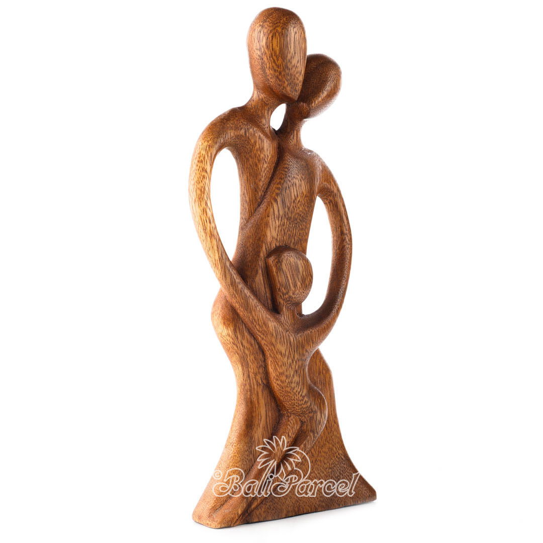 Wooden Family Abstract, Handmade From Suar Wood