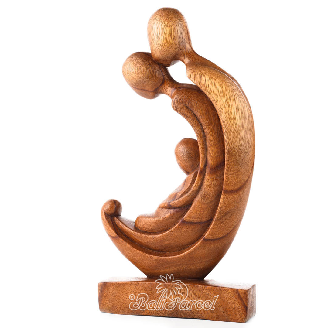 Wooden Family Abstract, Handmade From Suar Wood
