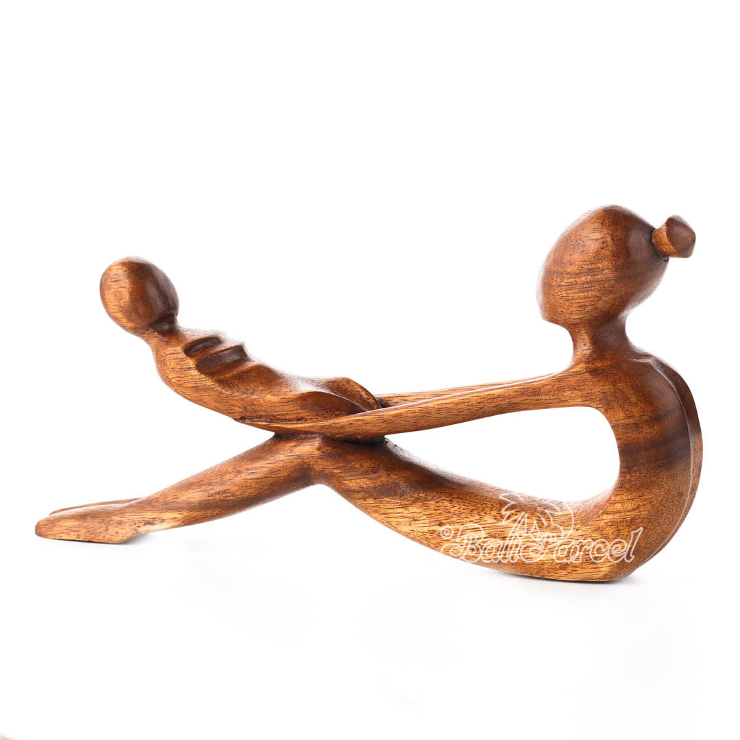 Wooden Mother And Child Abstract, Handmade From Suar Wood