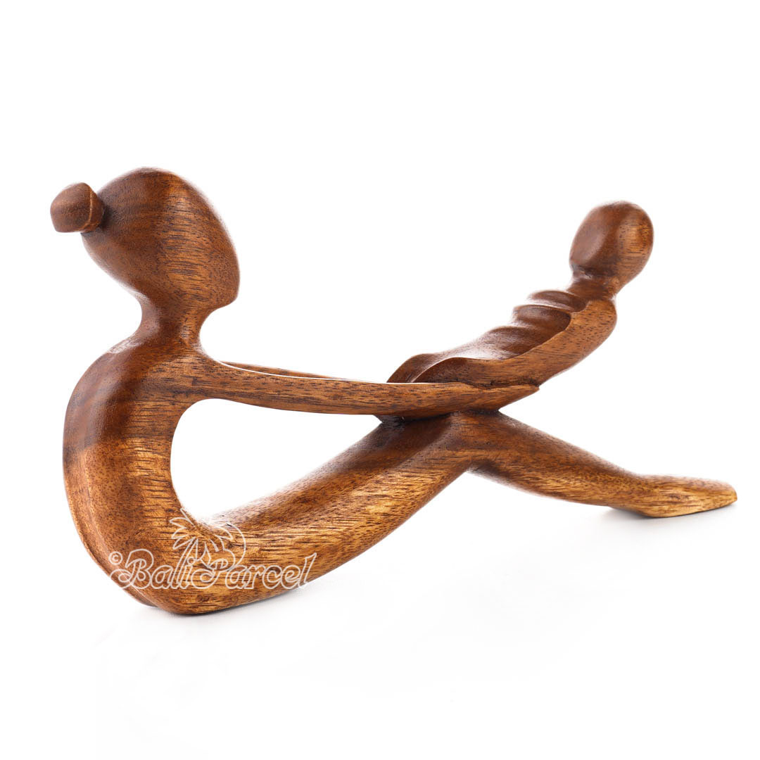 Wooden Mother And Child Abstract, Handmade From Suar Wood