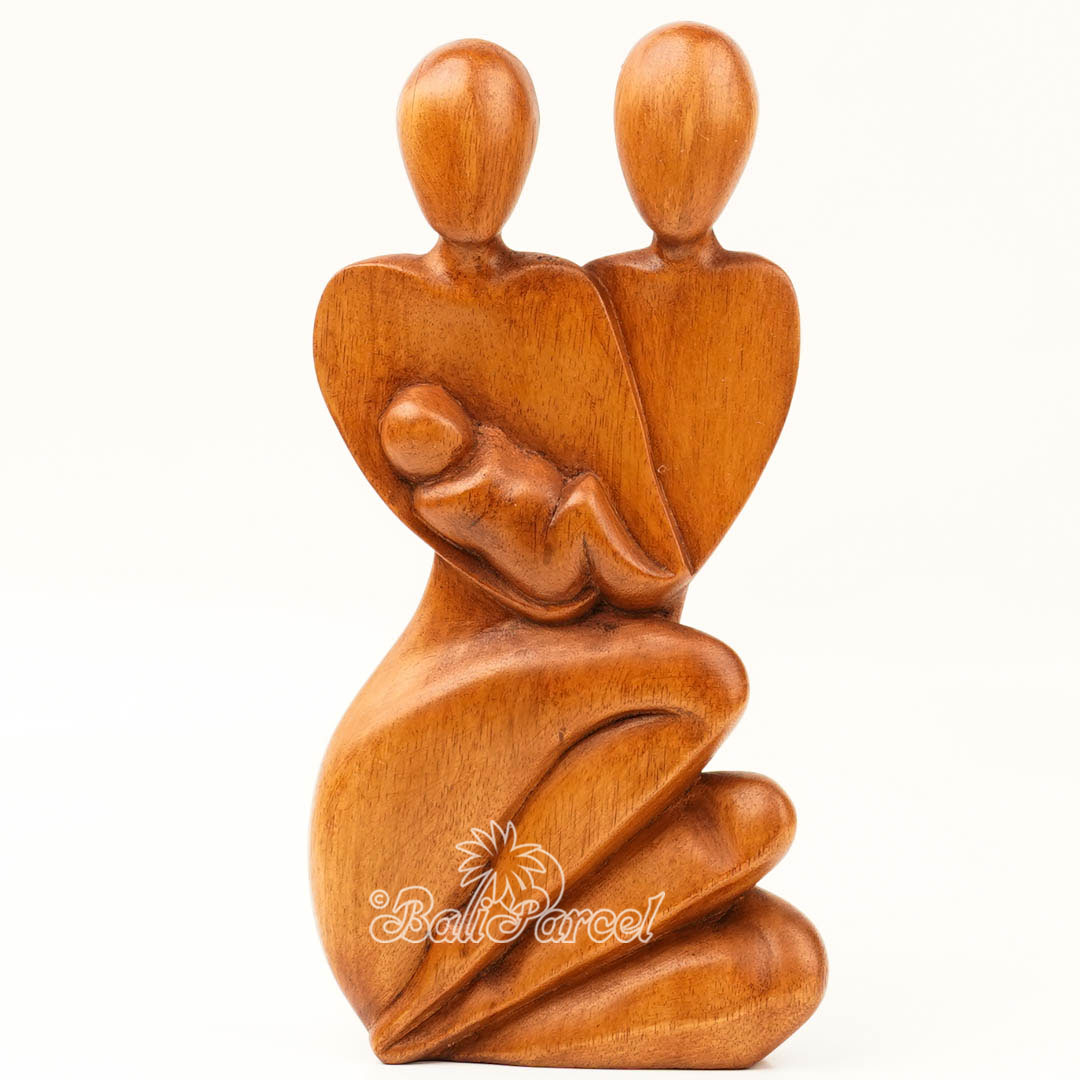 Wooden Family Abstract, Handmade From Suar Wood