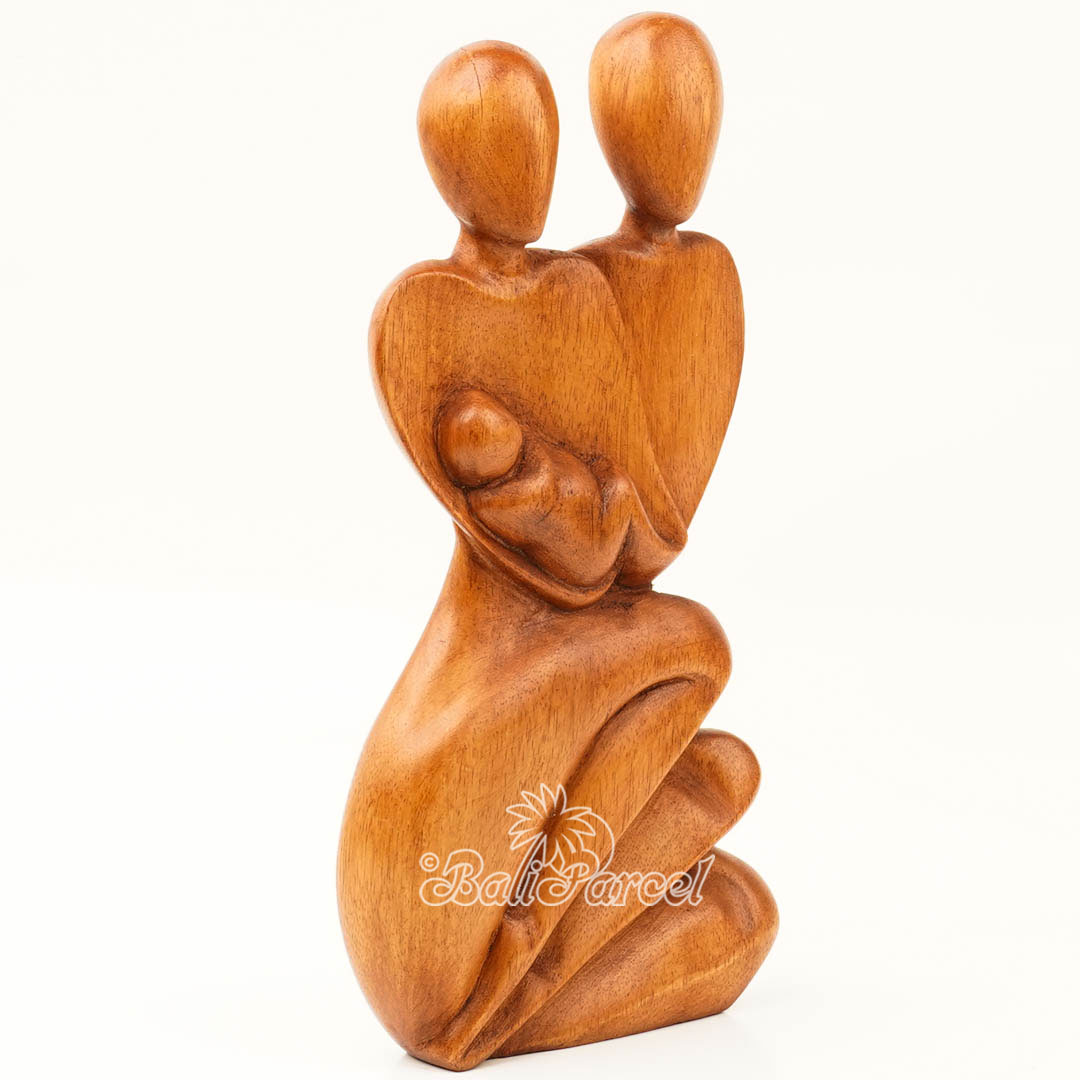 Wooden Family Abstract, Handmade From Suar Wood
