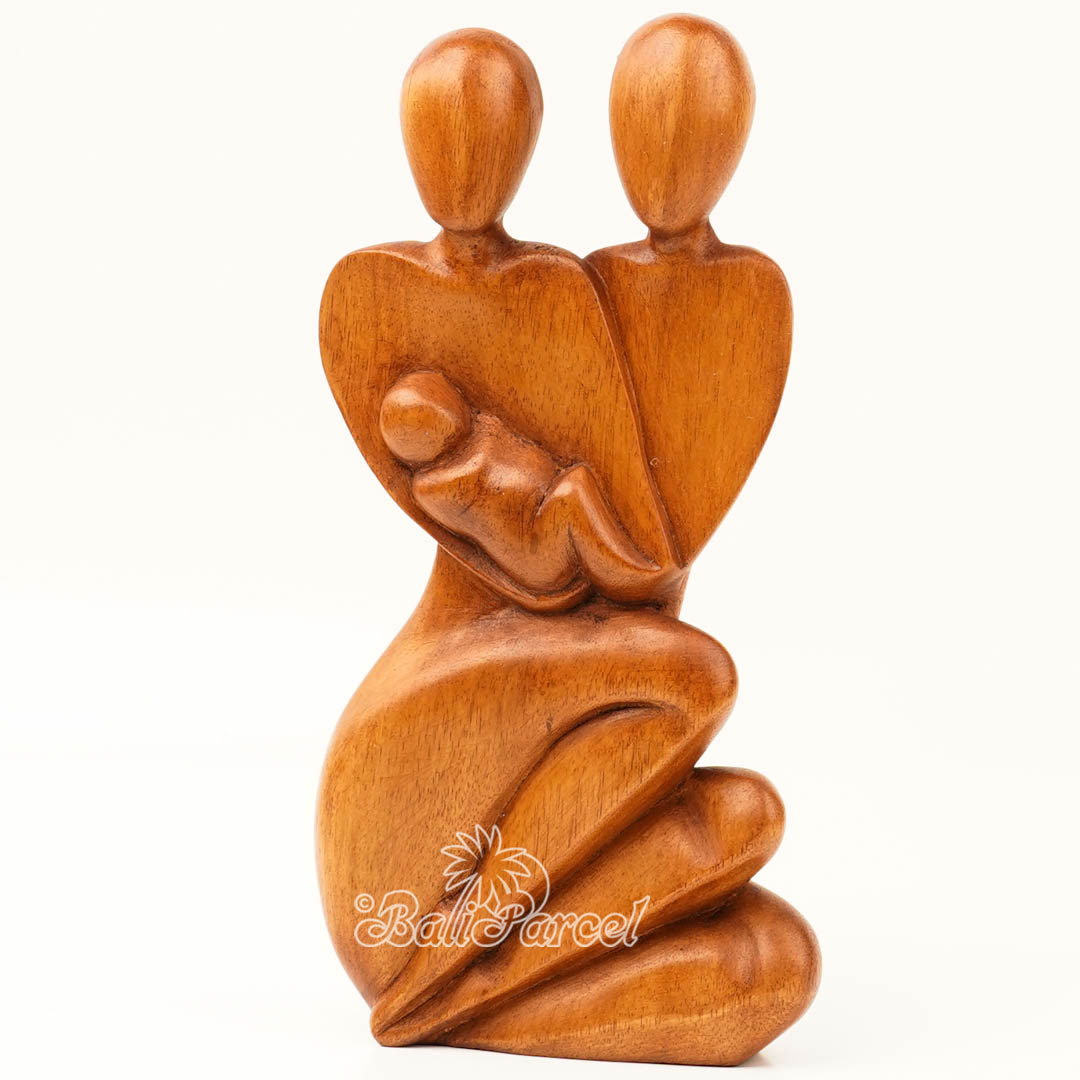 Wooden Family Abstract, Handmade From Suar Wood