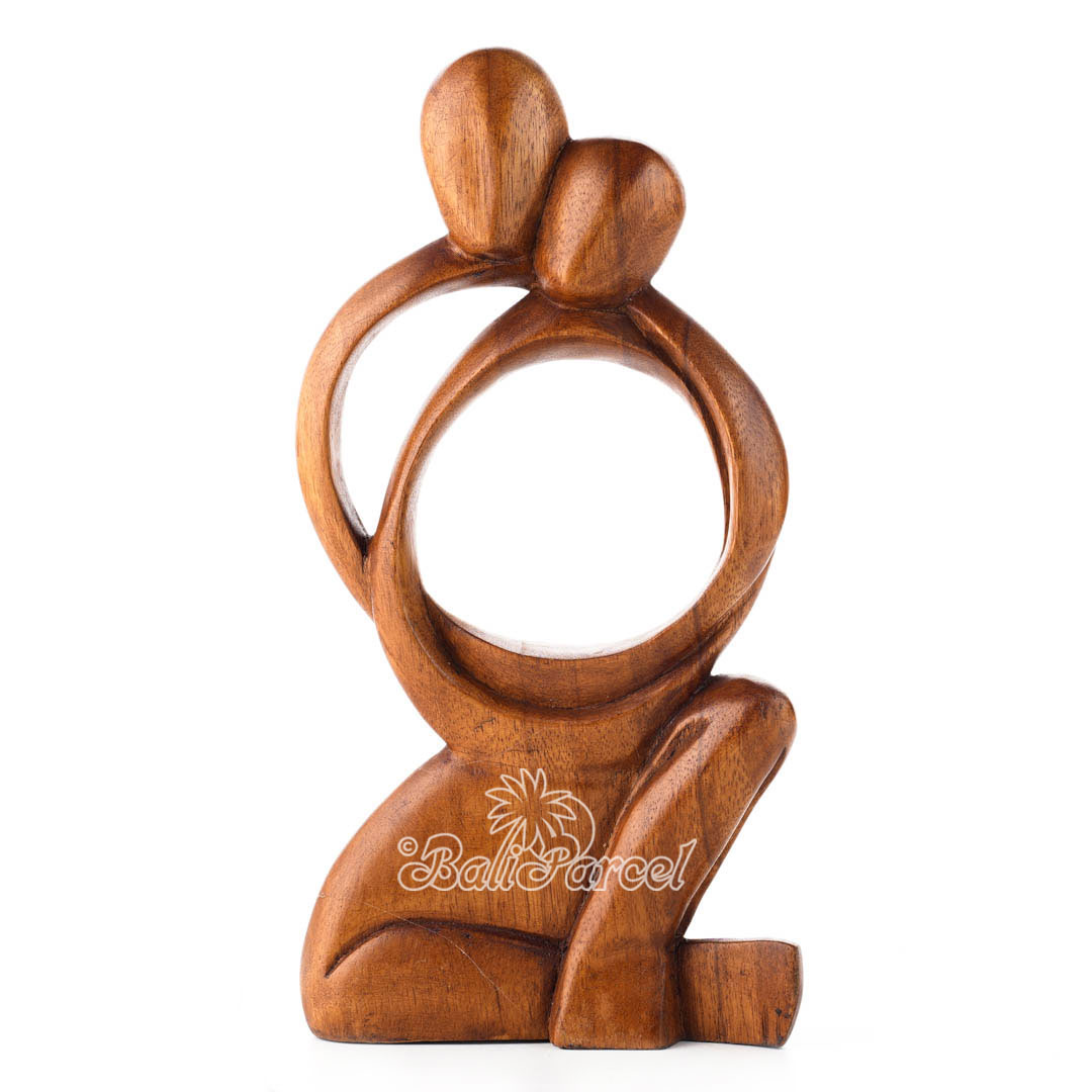 Wooden Hug Abstract, Handmade From Suar Wood