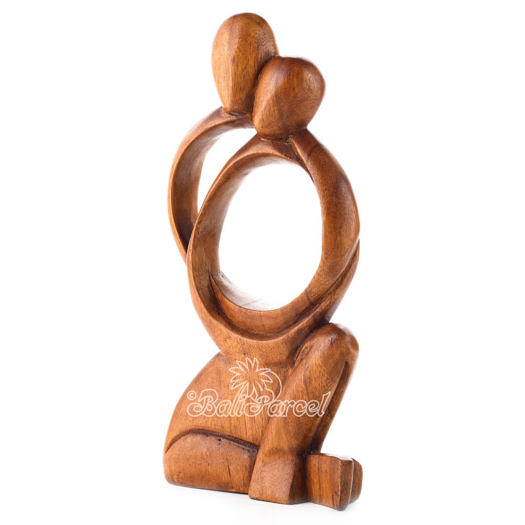 Wooden Hug Abstract, Handmade From Suar Wood