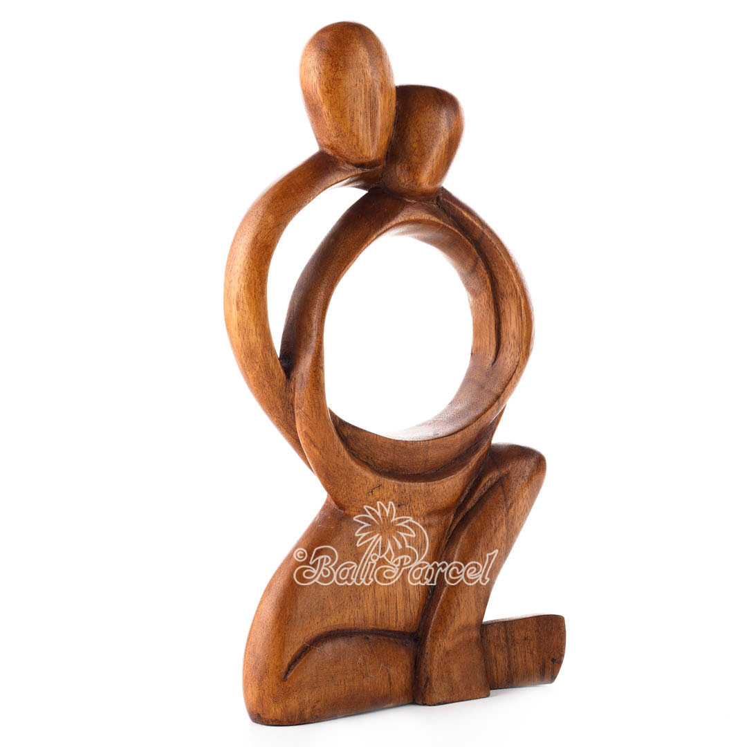 Wooden Hug Abstract, Handmade From Suar Wood