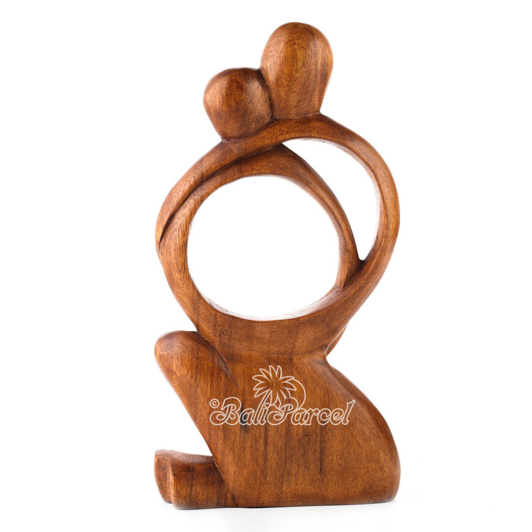 Wooden Hug Abstract, Handmade From Suar Wood