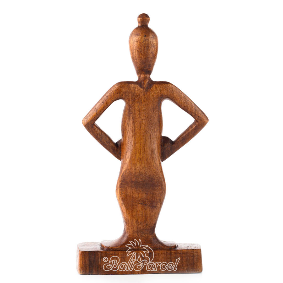 Wooden Mother And Baby Abstract, Handmade From Suar Wood