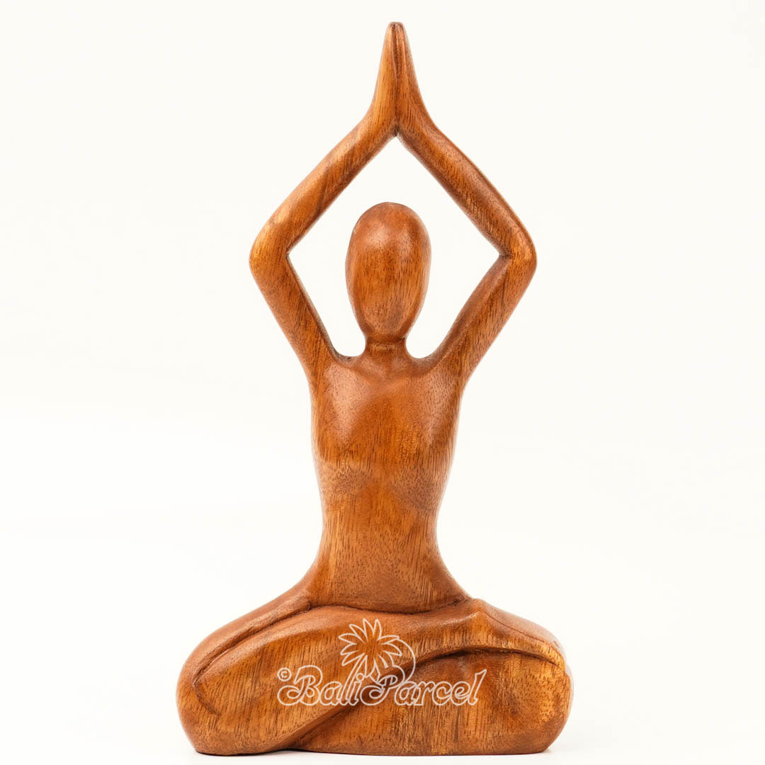 Wooden Yoga Abstract, Handmade From Suar Wood