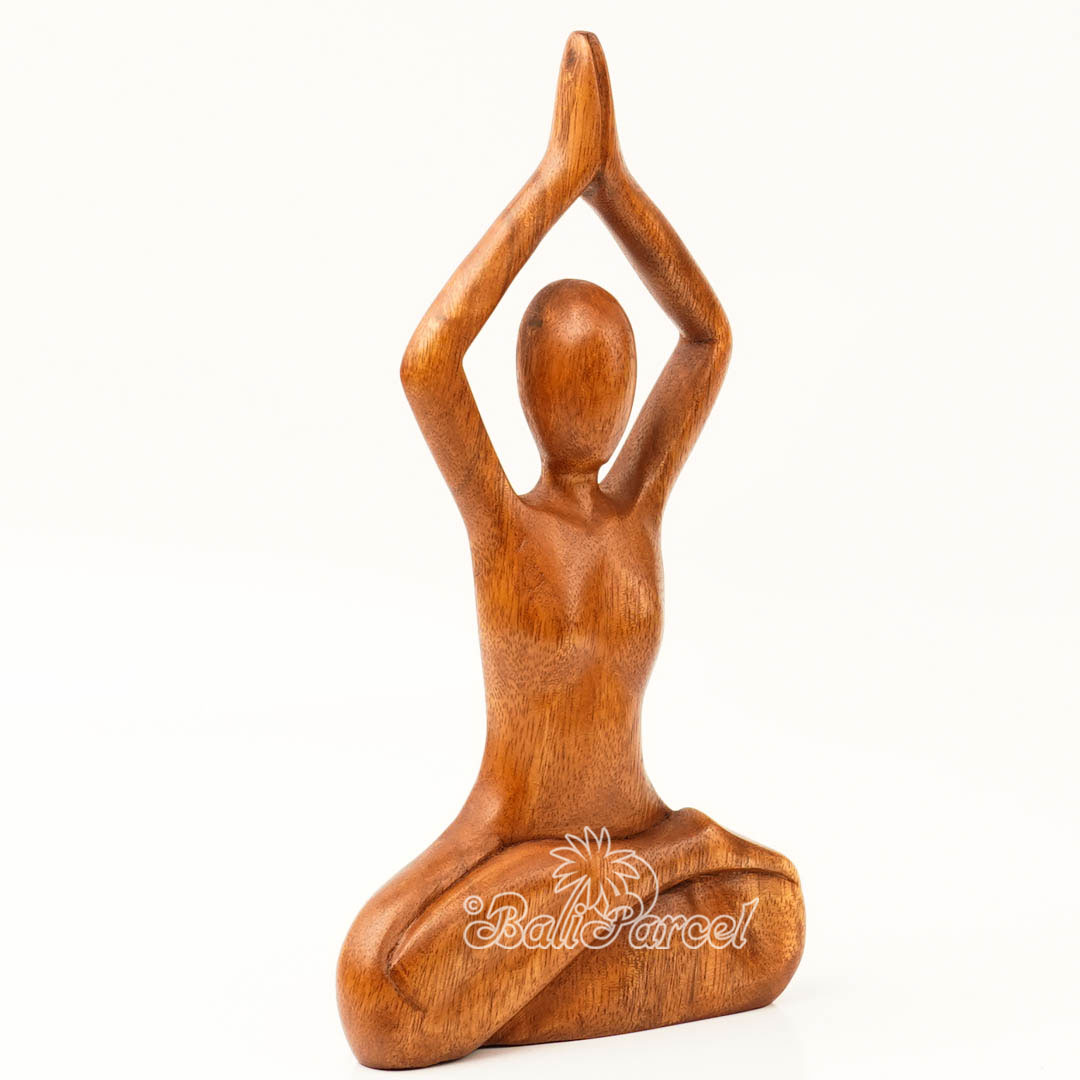 Wooden Yoga Abstract, Handmade From Suar Wood