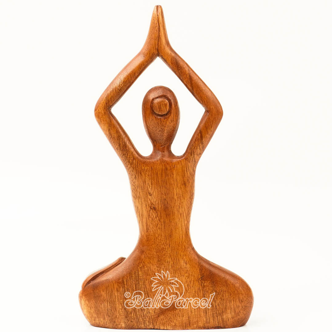 Wooden Yoga Abstract, Handmade From Suar Wood