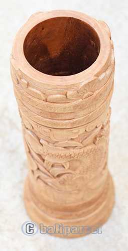 Container, Stick And Umbrela Holder, This Box Hand Carved From Mahogany Wood, With Fish And Bali Flower Carving.