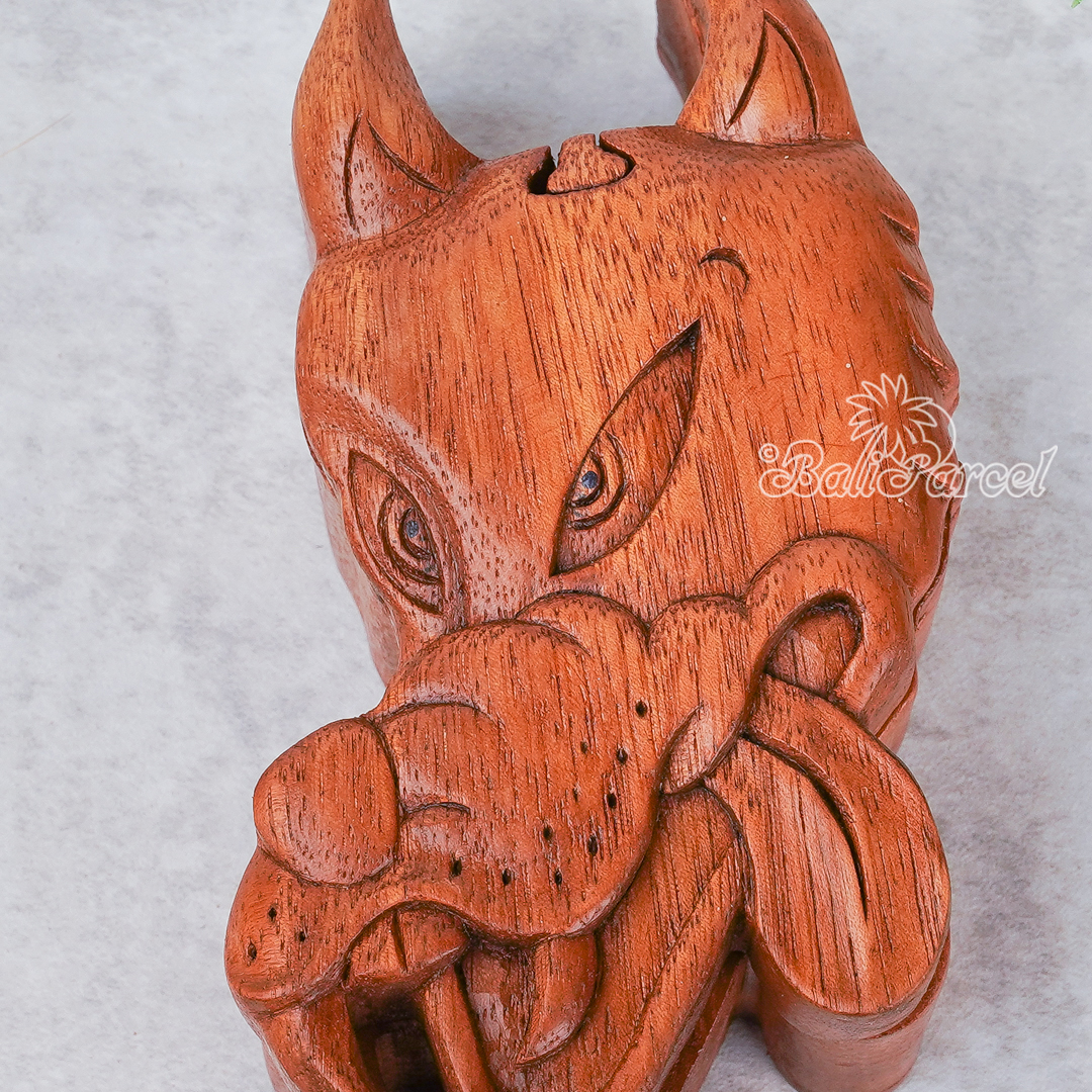 Wooden Box With Wolt, Hand Made From Suar Wood.
