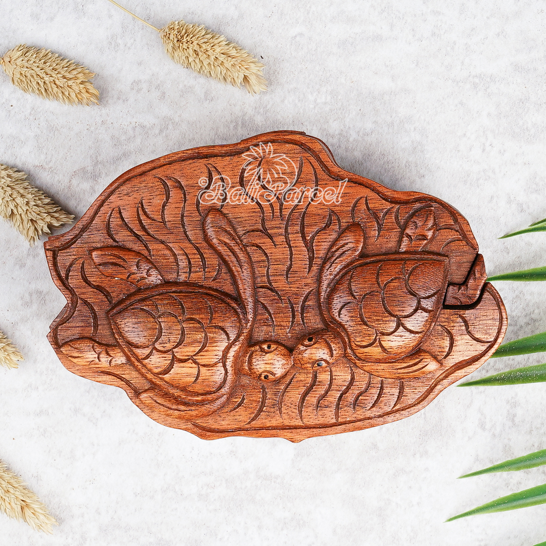 Wooden Box Turtle, Hand Made From Suar Wood.