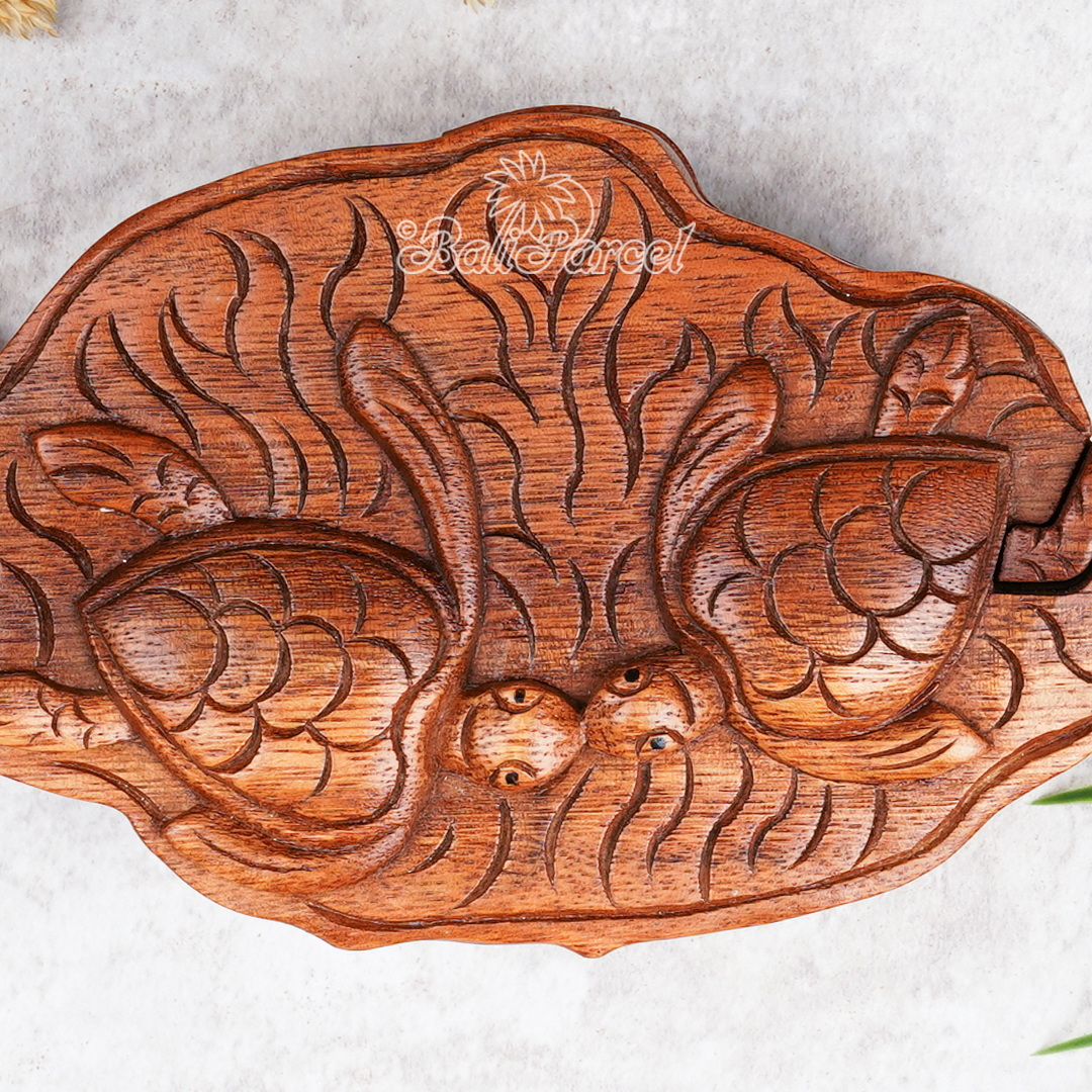 Wooden Box Turtle, Hand Made From Suar Wood.