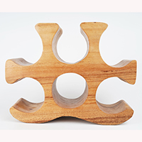 Wooden Rack Bottle Holder, Handmade From Suar Wood