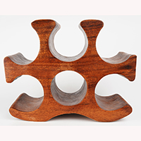 Wooden Rack Bottle Holder, Handmade From Suar Wood